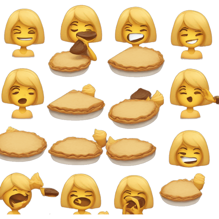 Yoga girl eating a pie emoji