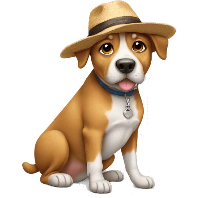 Dog wearing a hat emoji