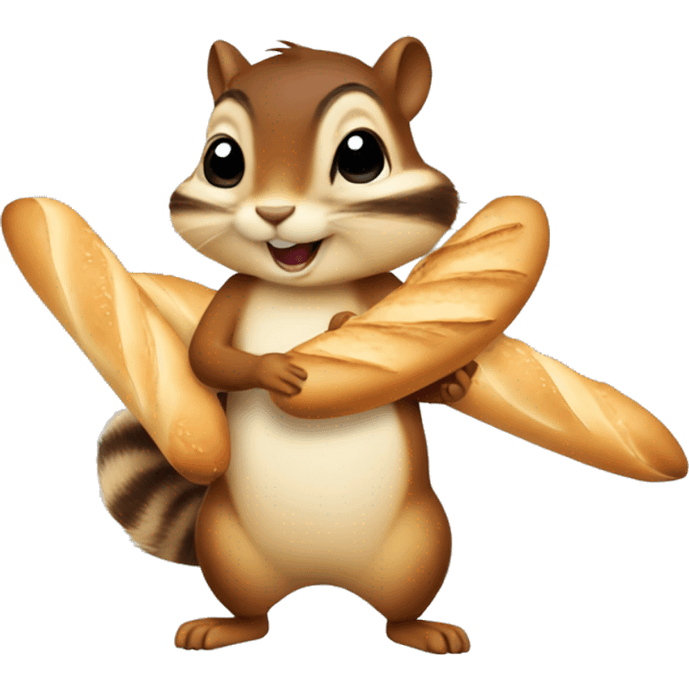 Chipmunk with baguette emoji