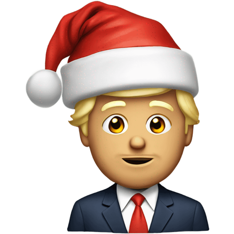 Donald trump with a Santa hat emoji