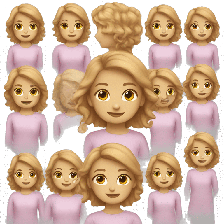 girl with pink, blonde, and brown hair emoji