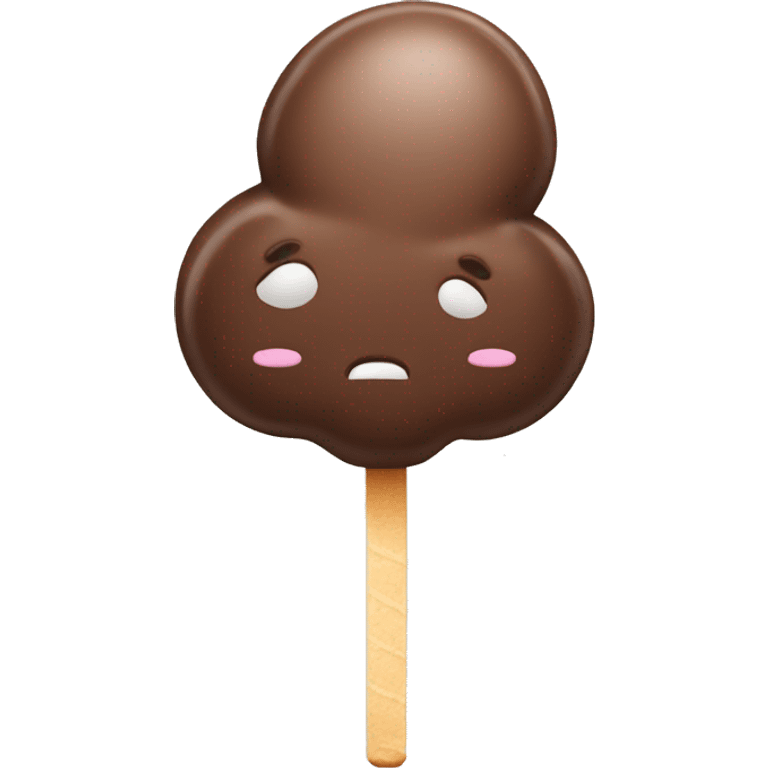 ice cream on a stick with chocolate flat shape emoji