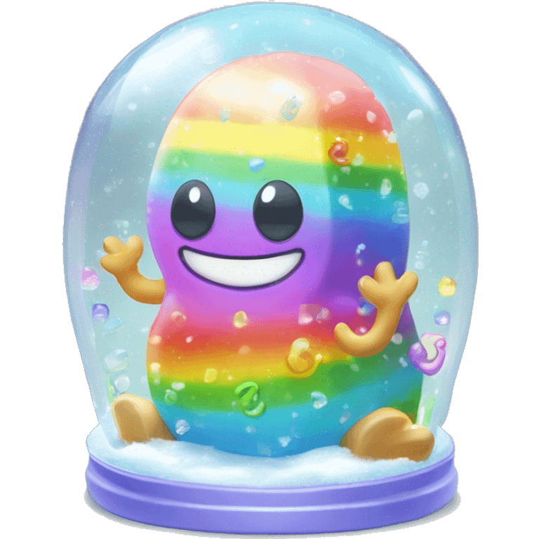 Kawaii rainbow pastel bedazzled om nom with big butt in an under the sea snow globe  emoji