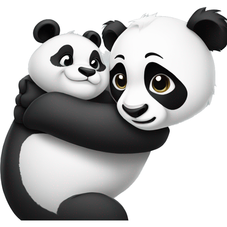 Panda and simba hugging  emoji