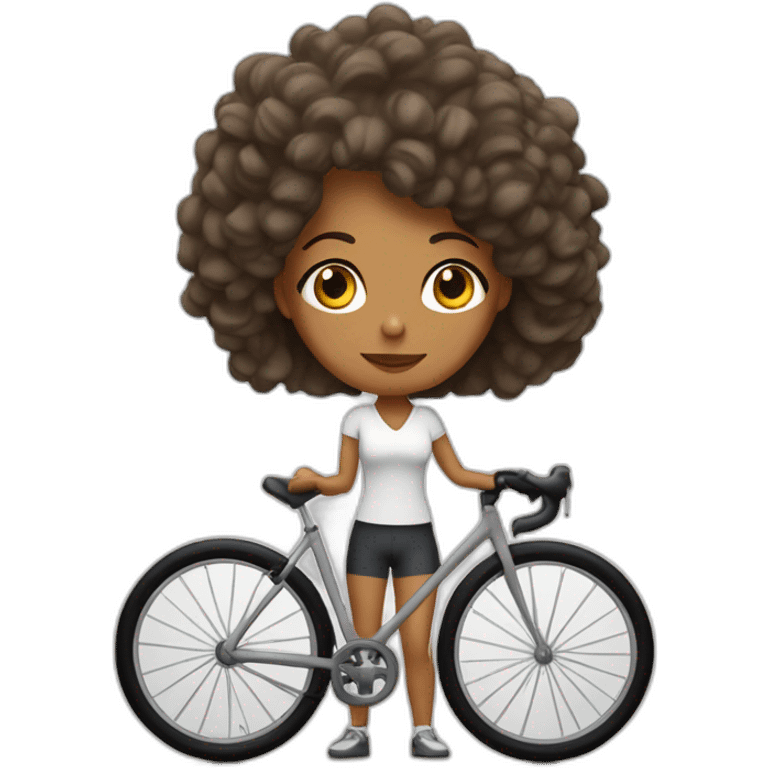 mujer con el pelo blanco cayéndose de una bicicleta emoji