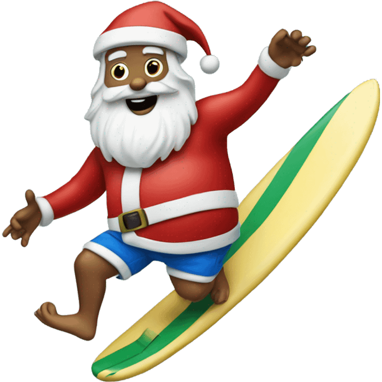 Santa on a surf board emoji