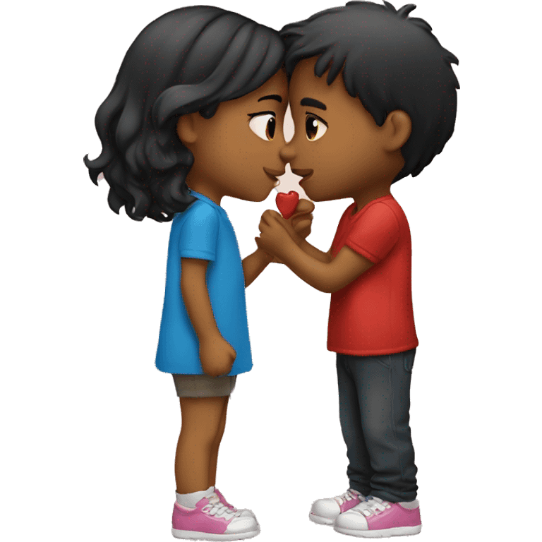 Girl kiss boy emoji