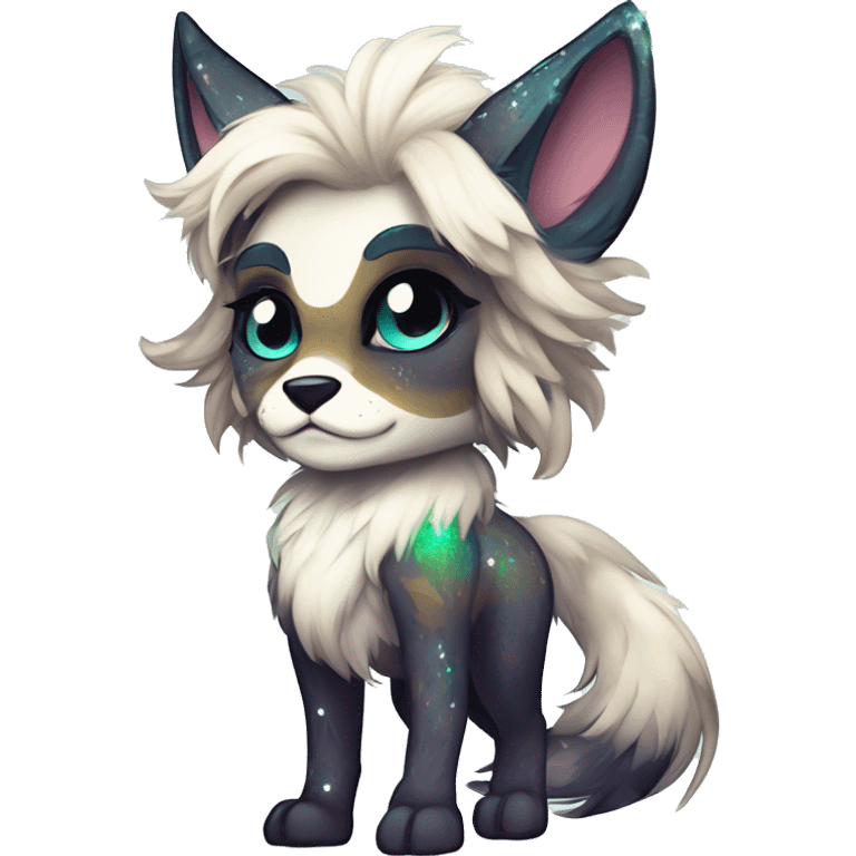 Cool cute Kawaii edgy fantasy animal sparkle fursona Fionbri by griffsnuff & LiLaiRa & Falvie full body emoji