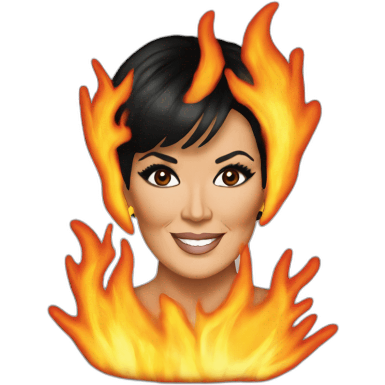 kris jenner on fire emoji