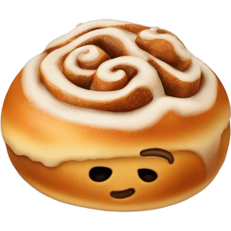 Cinnabon bun with sugar and cinnamon emoji