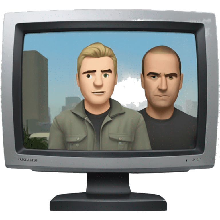 monitor with gta videogame playing emoji