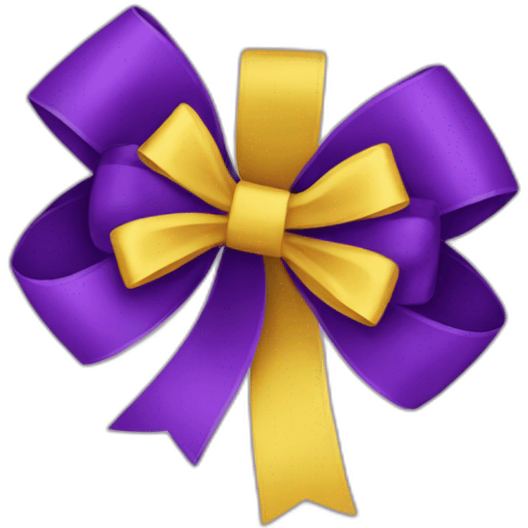 Bow purple and yellow emoji