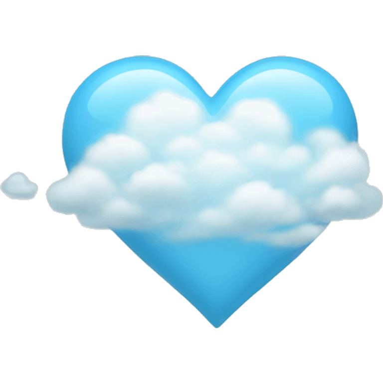 Light blue heart with clouds emoji