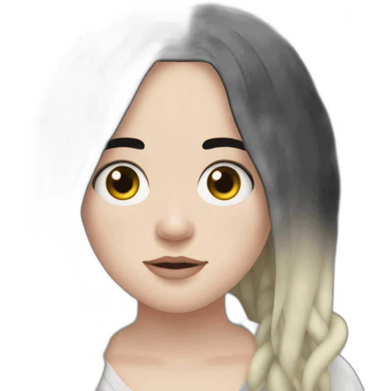 Billie Eilish with black hair emoji