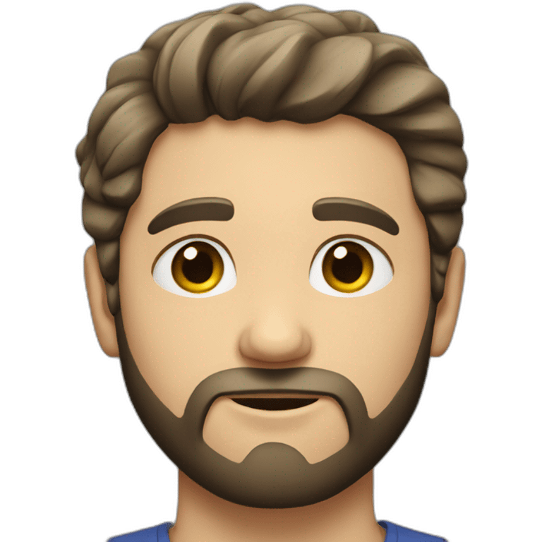 young white man with black short beard emoji