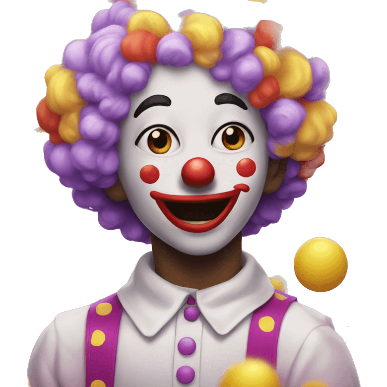 A clown listening to kpop emoji