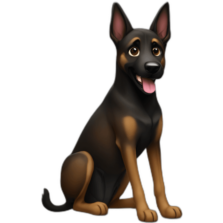 black-dog-malinois-happy emoji