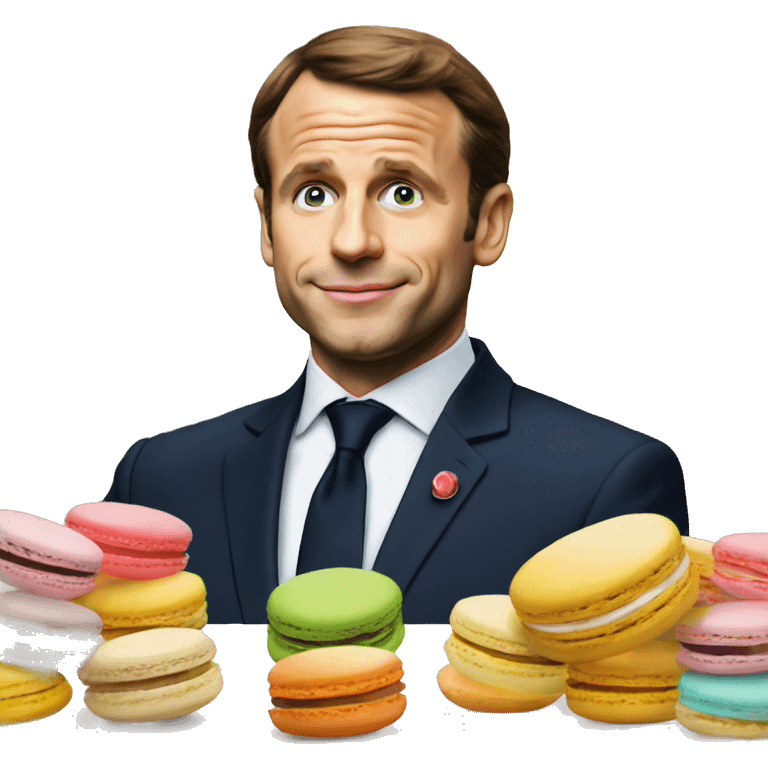 Macron qui mange des macarons emoji