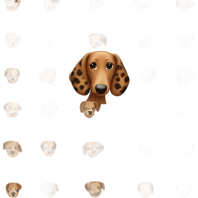 Dachshund wearing a cheetah top  emoji