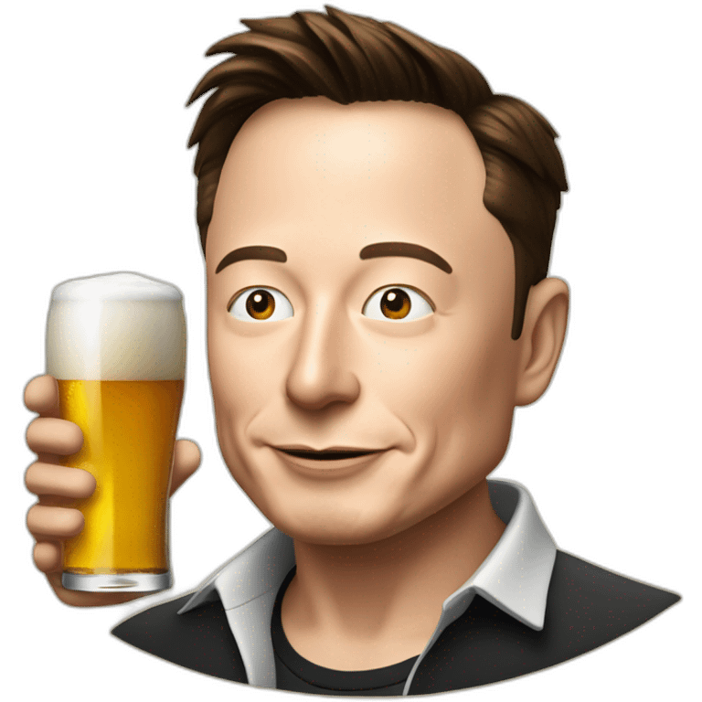 Elon musk qui boit une bière emoji