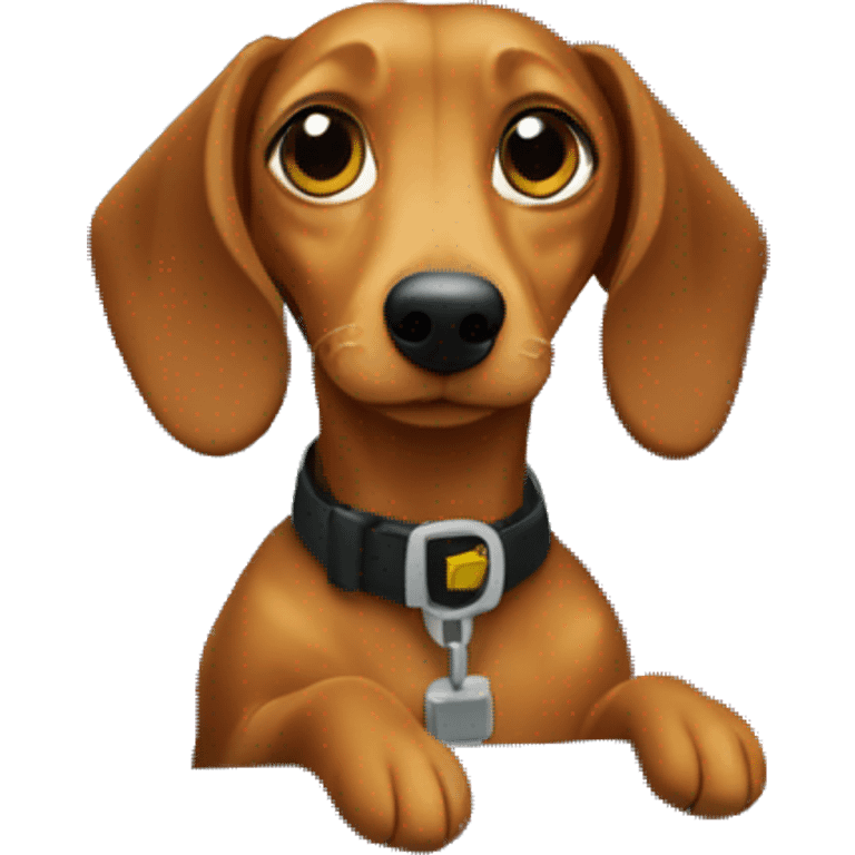 doxie in a taxi emoji