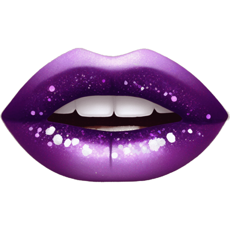 Purple ombre lip gloss with a lot of glitter emoji