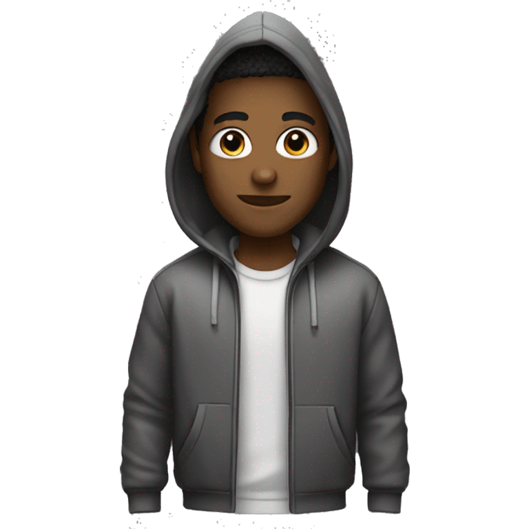 black grayscale man in a hooded jacket emoji