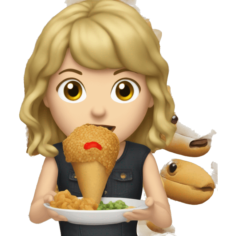 Taylor Swift eating a burriot emoji