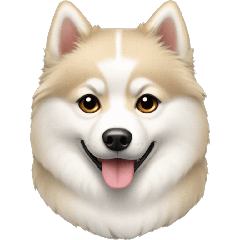 White and beige pomsky emoji