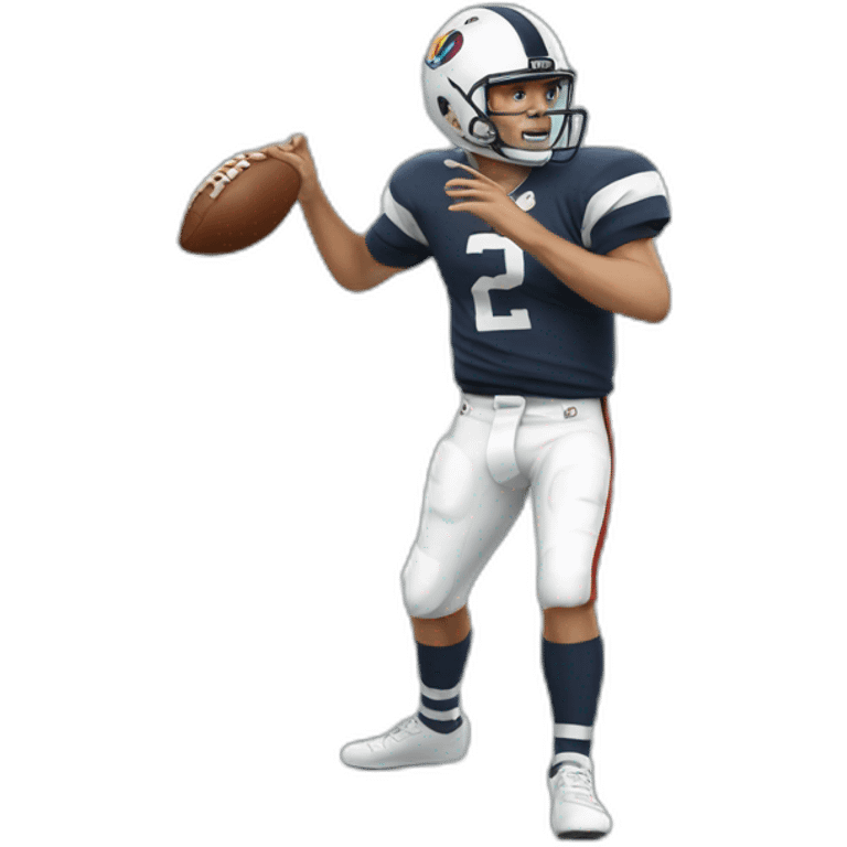 quarterback with striped white socks emoji