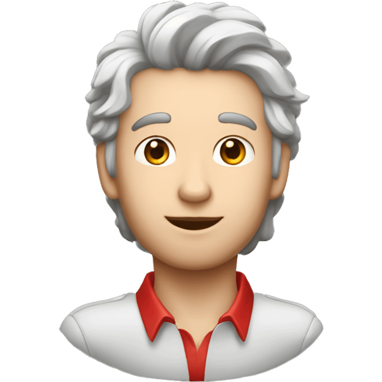 quiero una imagen de un chico con pelo blanco  con rojo con orejas de lobo emoji