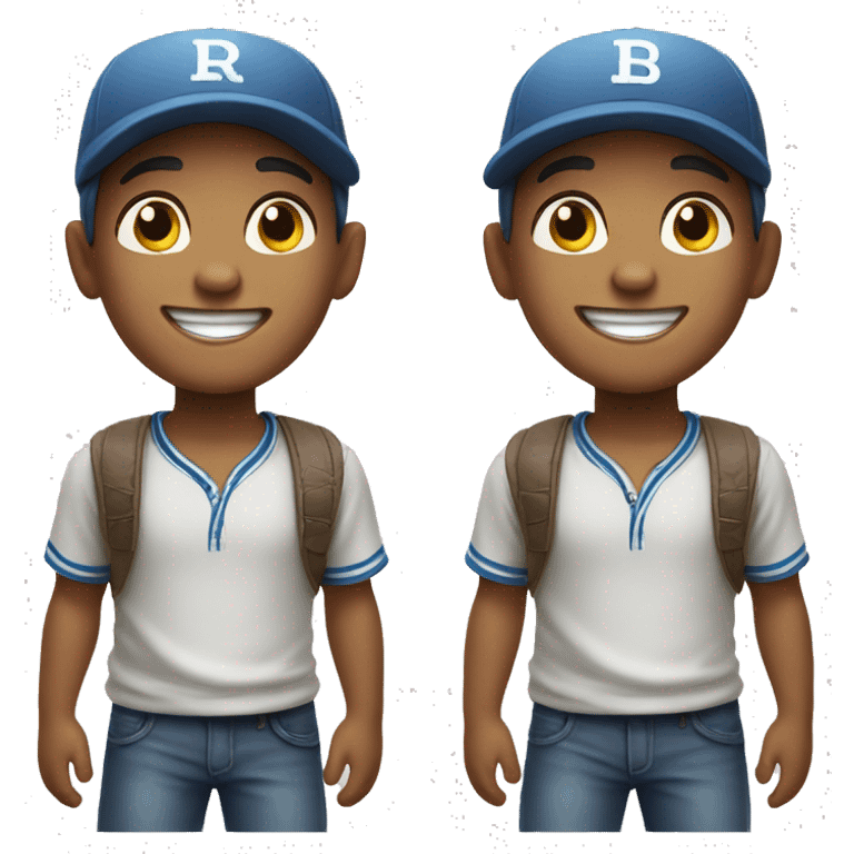 smiling boy in baseball cap very realistic  emoji