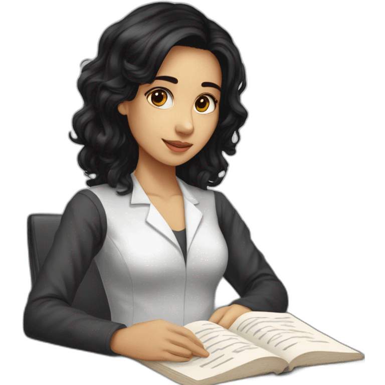 A beautiful black haired Solvak girl who studies anatomy emoji