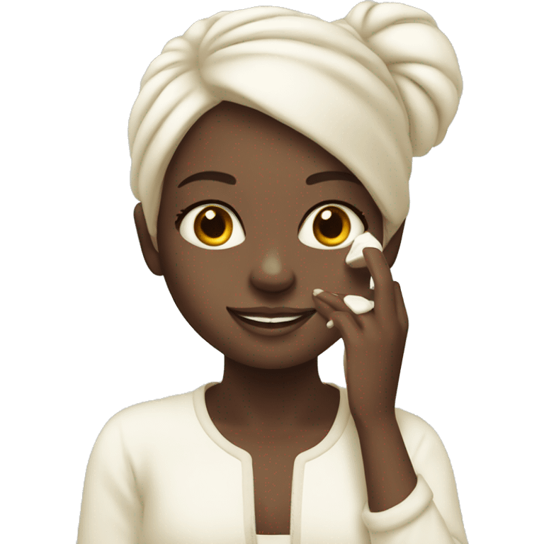 ivory girl applying cream on face emoji