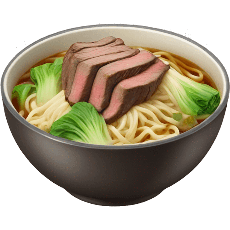 beef noodles with bok choy emoji