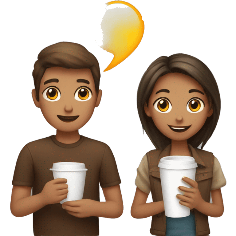 girl and boy having coffee emoji