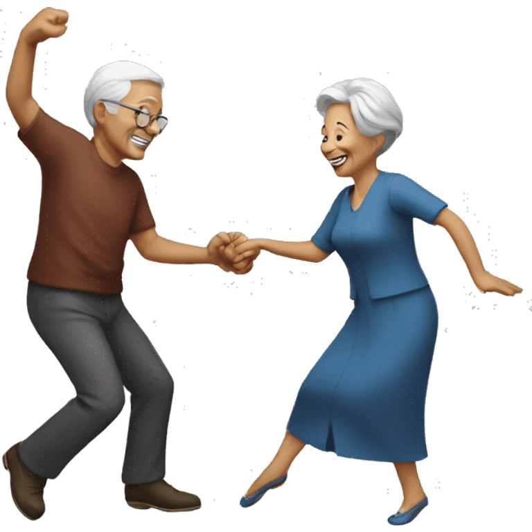 Old couple dancing emoji