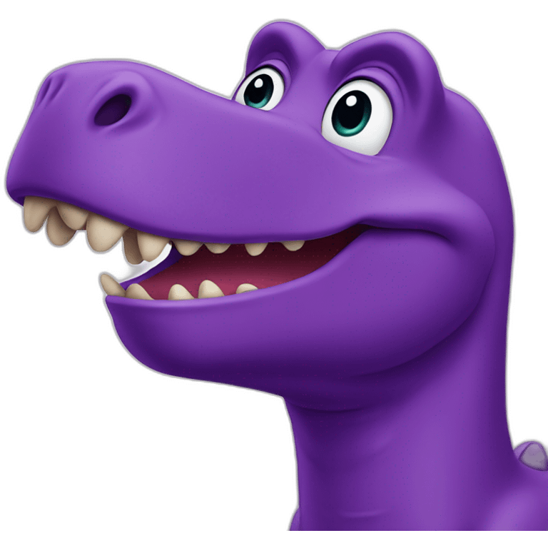 real barney the dinosaur purple smiling emoji