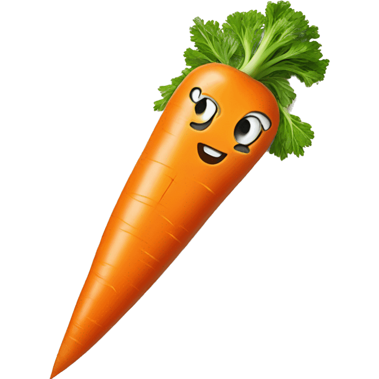 A lightning bolt is painted on the carrot emoji