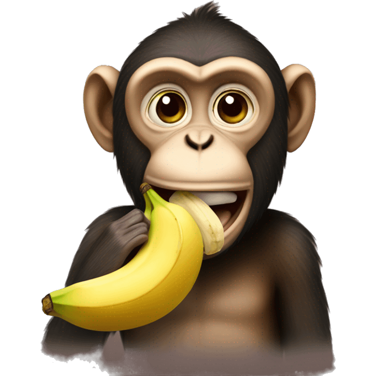 Monkey eating banana emoji