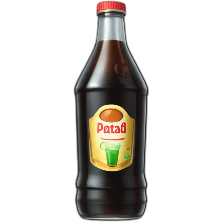 botella de plástico cortada a la mitad usada como vaso con fernet con coca dentro emoji