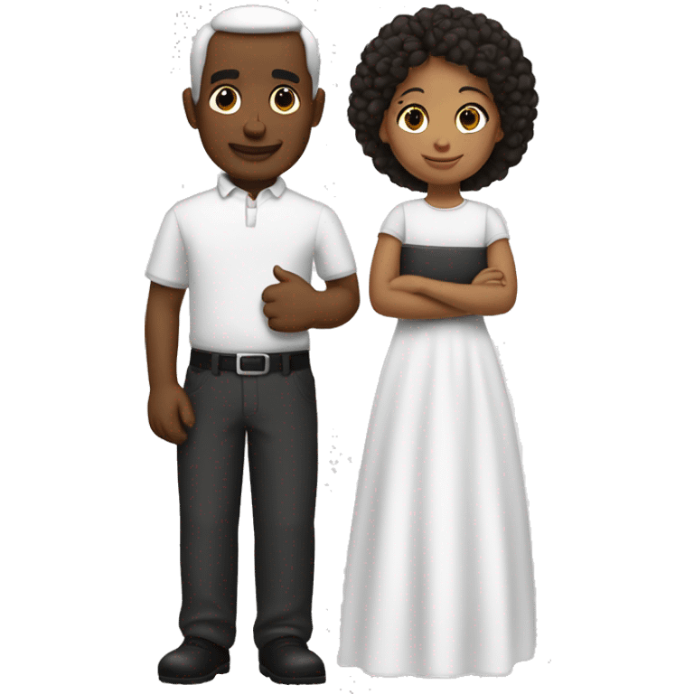 padre negro e hija blanca jovenes emoji