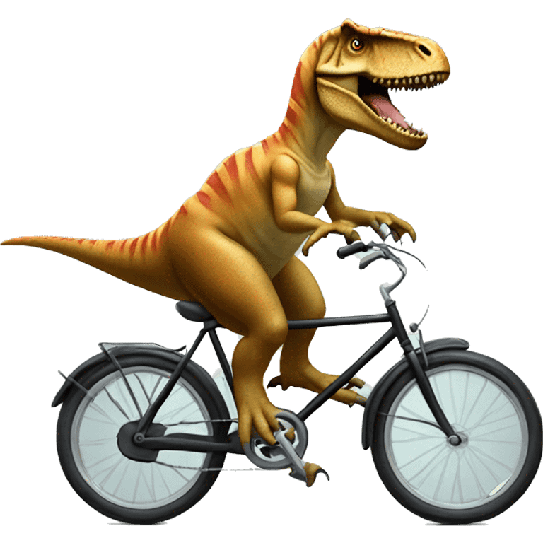 T-Rex driving a bike emoji