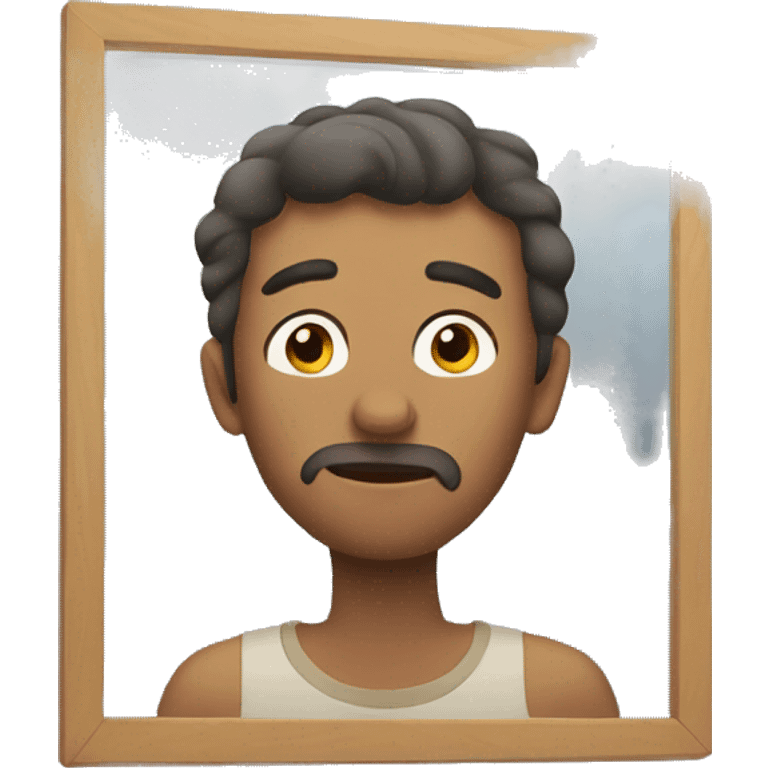 man looking at mirror reflection emoji