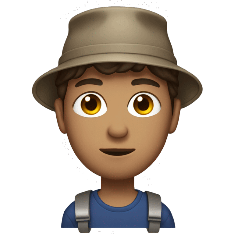 Brow haired male with a bucket hat and brown hair, he is also ukrainian emoji