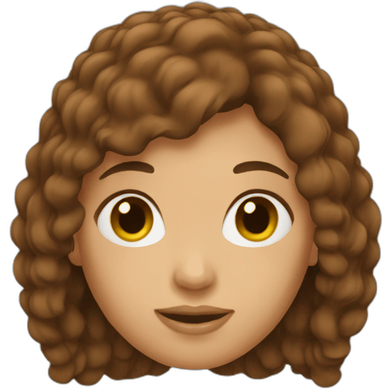 Women brown hair emoji