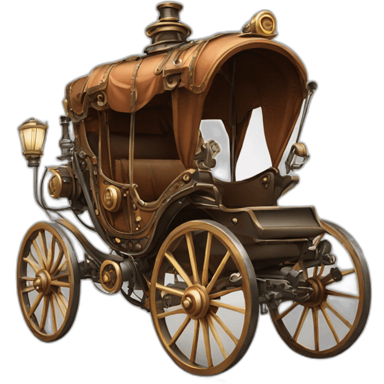 carriage electric steampunk without horse simple cartoon clear background emoji