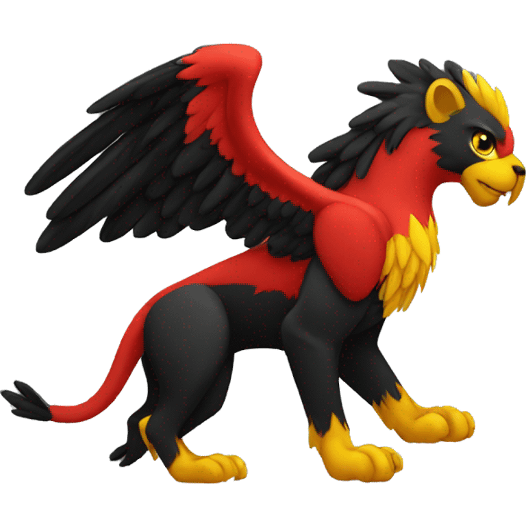 griffin that is red black and yellow emoji