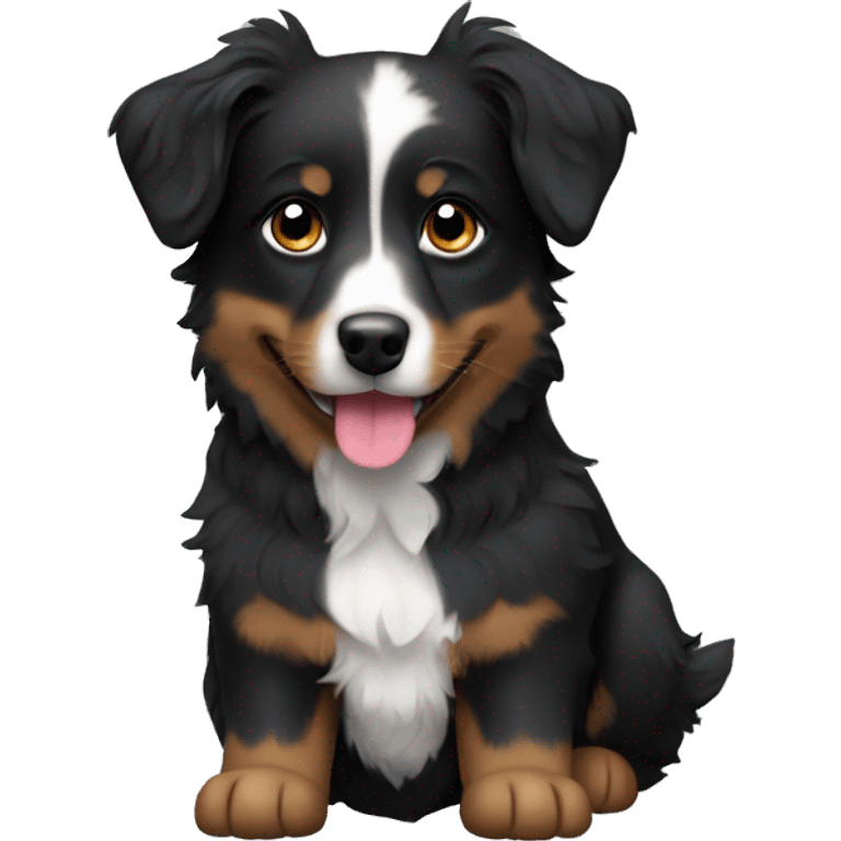 Small black australian shepherd dog with black muzzle emoji