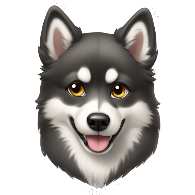 Pomsky wearing a hoodie emoji